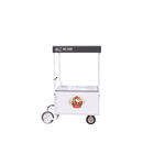 Gefrierschrank-Wagen-Roller-Fahrrad CER fertigte Logo für Eiscreme Verkaufs-Weiß aller Edelstahl besonders an