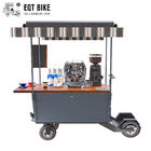Mobiler verkaufender Kaffee-Fahrrad-Wagen im Freien 48V mit Edelstahl-Arbeits-Tabelle