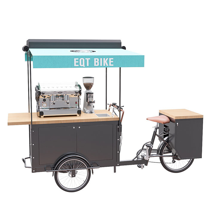 Elektrischer Edelstahl-Kaffee-Fahrrad-Wagen mit großem Sammelbehälter