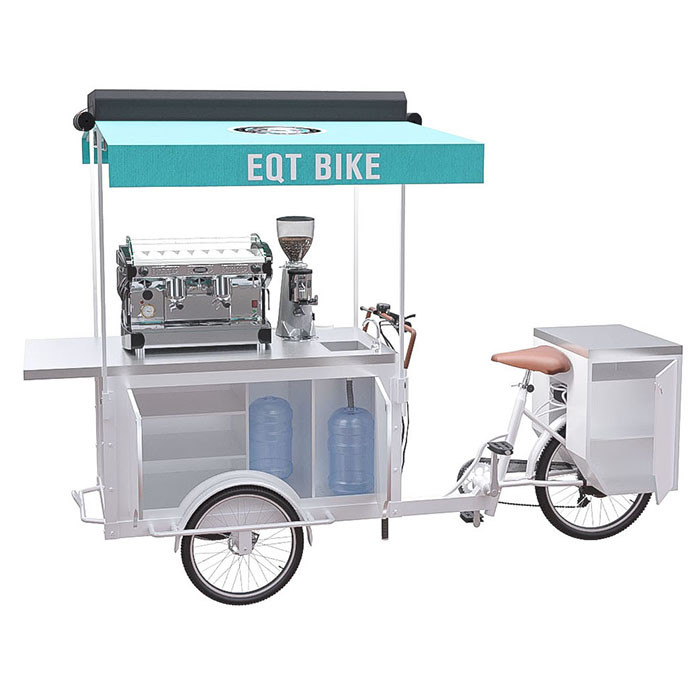 Mobiler Kaffee-Fahrrad-Wagen mit Arbeits-Tabelle des Öl-beständiger Edelstahl-304