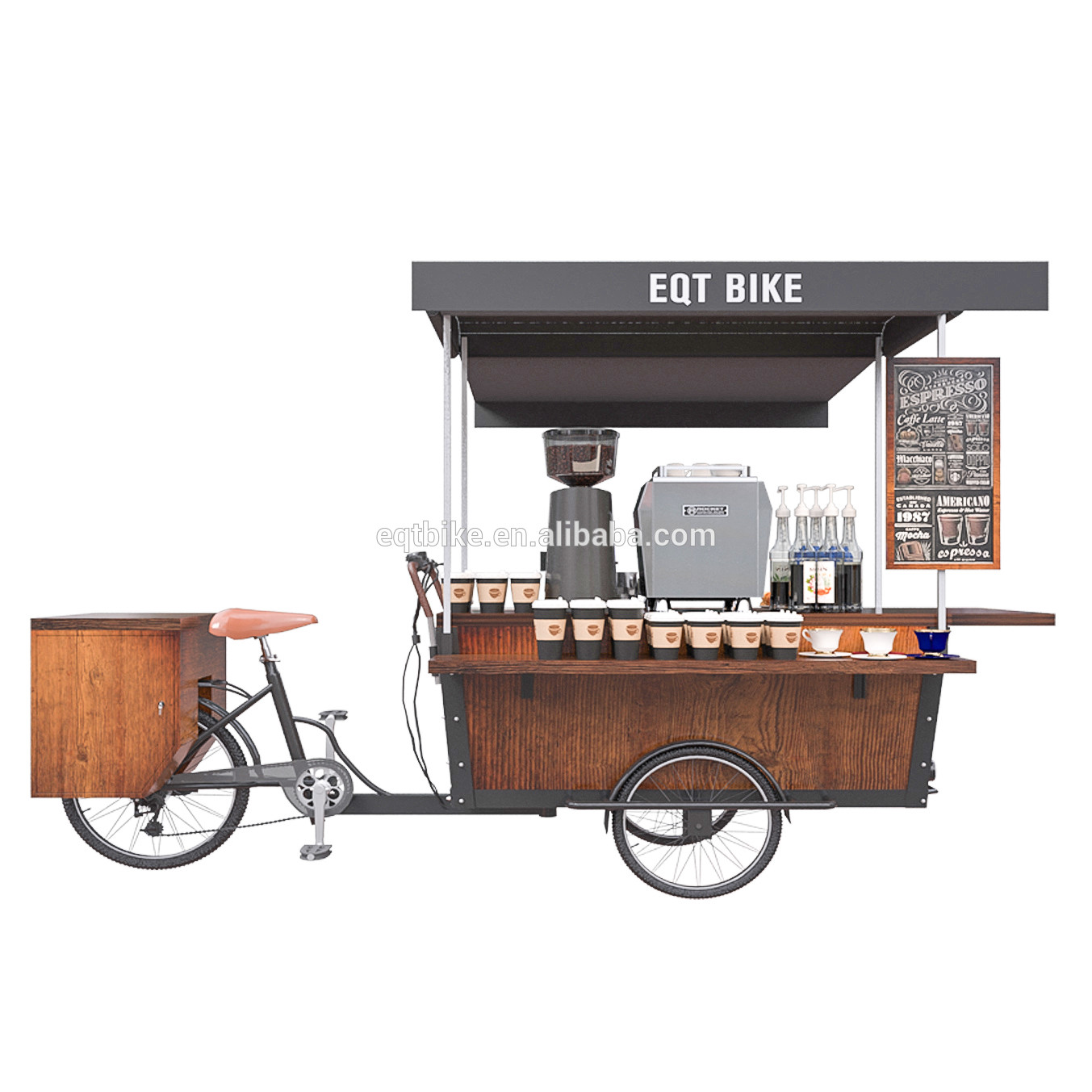Kaffee-Wagen des Kastenstruktur-integrierter Fahrrad-250KG