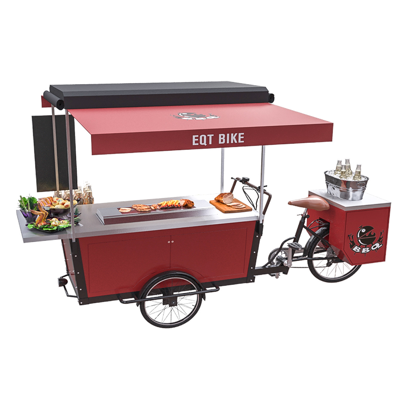 3 Rad-mobiler Bar-Bier-Reserve Trike-Grill-Verkauf-Wagen