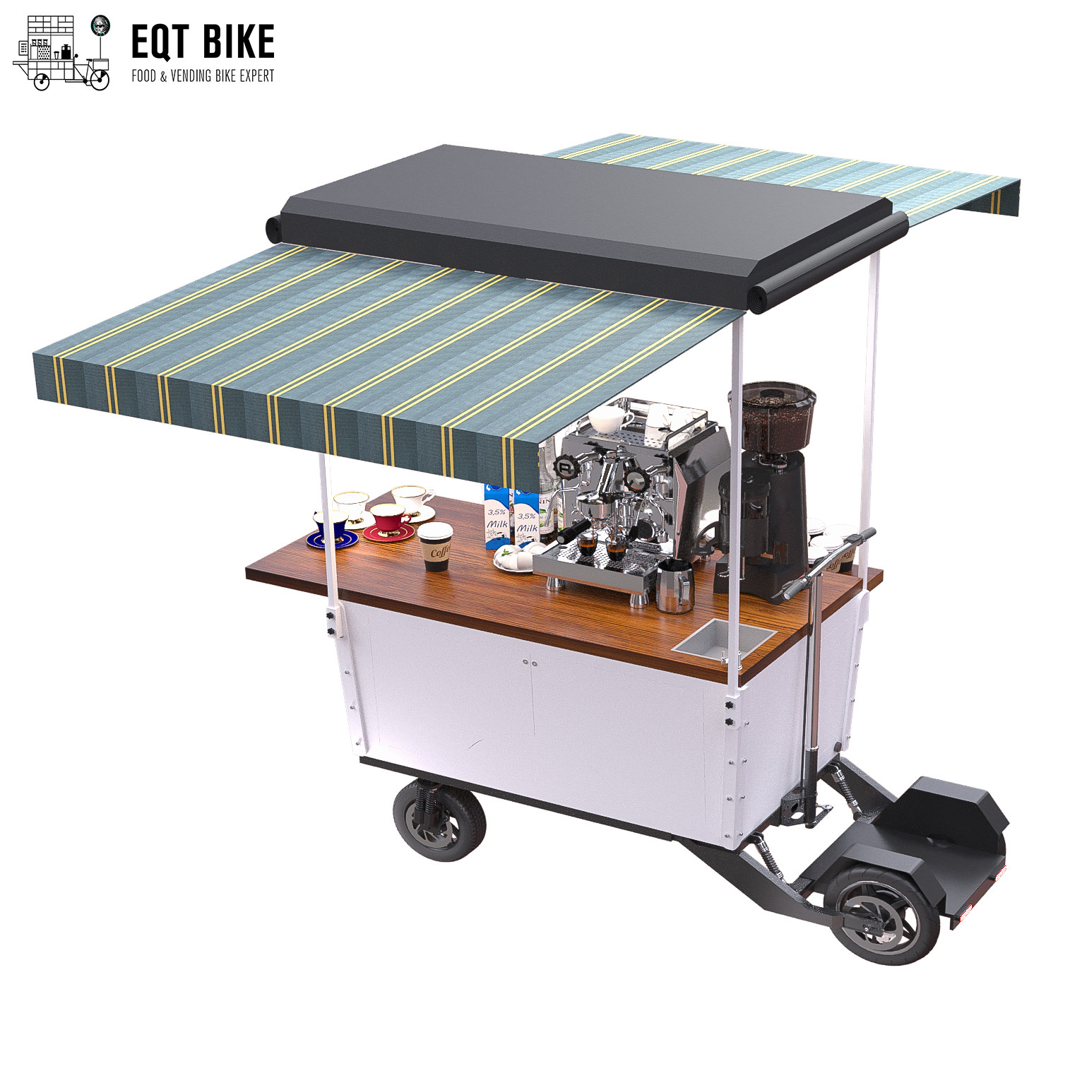 Van Vending Coffee Bike Cart-Metallrahmen der Nahrung350w