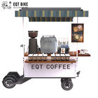 4 Räder, die Kaffee-Wagen im Freien verkaufen, pulverisieren beschichtendes mobiles Kaffee-Fahrrad